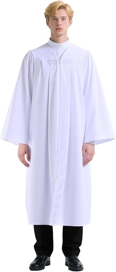 Newrara White Matte Choir Robes - 2 Pack for Baptism & Graduation - size: 39