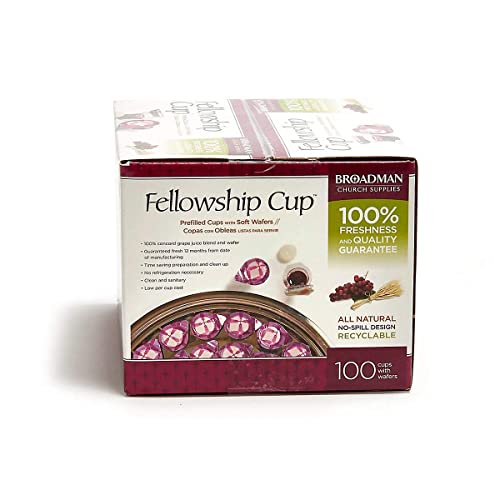 Broadman Pre-filled Communion Fellowship Cup Juice and Wafer Set, 100 Count - size: 100 Count (Pack of 1)
