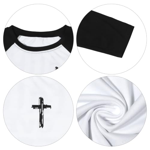 Christian Shirts for Women Faith Over Fear Shirt Jesus Long Sleeve Shirts - color: Black, size: Large