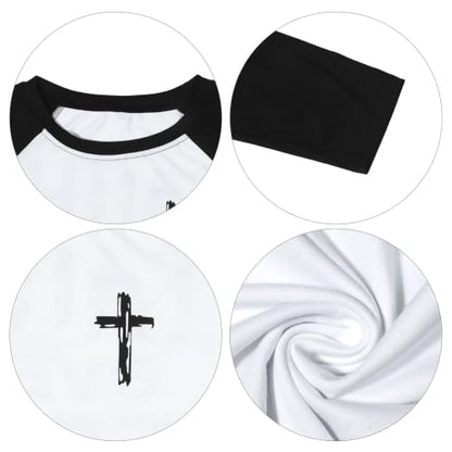 Christian Shirts for Women Faith Over Fear Shirt Jesus Long Sleeve Shirts - color: Black, size: Large