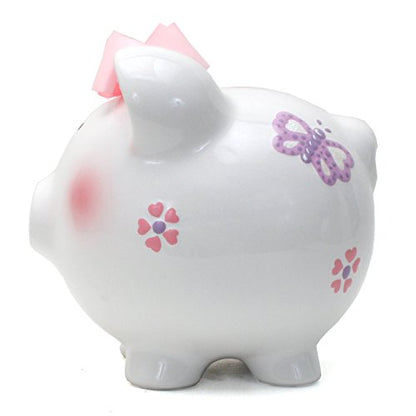 Child to Cherish Ceramic Piggy Bank for Girls, Butterfly - color: Butterfly
