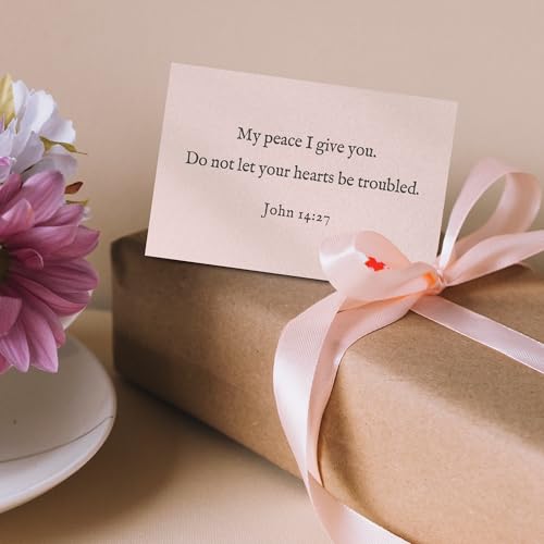 Bible Verse Cards, 60 Mini Prayer Cards on 300GSM Pearl Paper - color: Pink