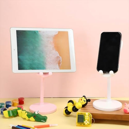 Kathfly 2 Pack Cute Phone Stand for Desk, Pink and White, Rabbit - color: Pink and White, style: Rabbit