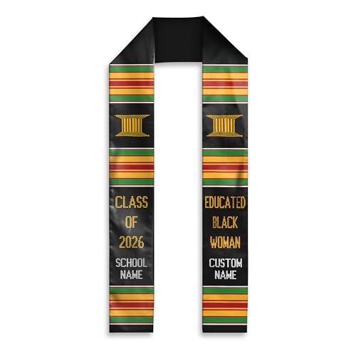 MDPrints Global Kente Graduation Sash 2026, Black Girl Magic Graduation Sash 2026, Class of 2026 Graduation Gift - color: Qh121 Q5