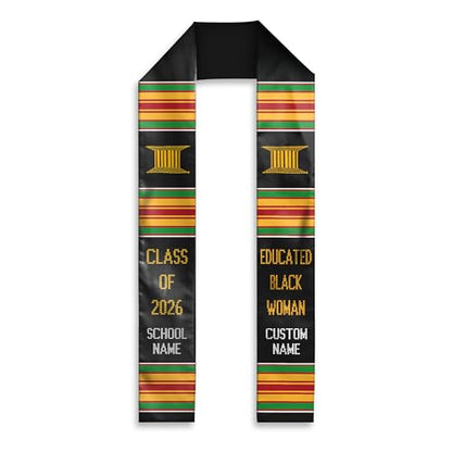 MDPrints Global Kente Graduation Sash 2026, Black Girl Magic Graduation Sash 2026, Class of 2026 Graduation Gift - color: Qh121 Q5