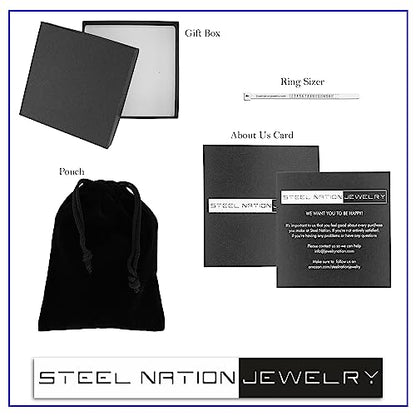 Steel Nation Men’s .25 CTW Black Diamond Cross Stainless Steel 24" Necklace