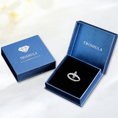 TRISHULA Sterling Silver Opal Faith Cross Ring