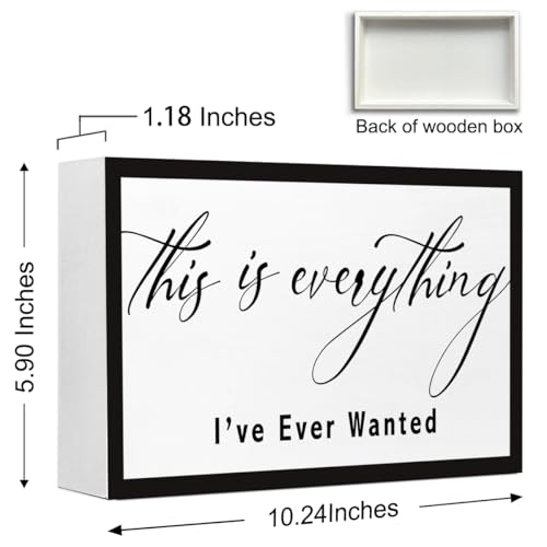 Inspirational Wood Box Sign,This is Everything I Ever Wanted Sign,Motivational Quote Wooden Block Sign Desk Decor for Home Office Bedroom Wall Shelf Tabletop Decor - style: This is Everything I Ever Wanted