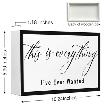 Inspirational Wood Box Sign,This is Everything I Ever Wanted Sign,Motivational Quote Wooden Block Sign Desk Decor for Home Office Bedroom Wall Shelf Tabletop Decor - style: This is Everything I Ever Wanted