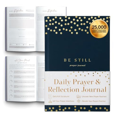 Daily Prayer Journal with Prompts | 90-Day Guided Devotional & Scripture Reflection | Bible Study and Spiritual Growth Tracker | Undated Faith Planner, 5.5x8" - Navy Blue Dotted - color: Dotted Navy Blue
