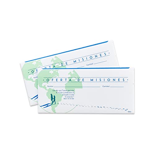 Spanish Missions Offering Envelopes for Church | 3" x 6 5/16" | Oferta de Misiones | CloseOut (100)