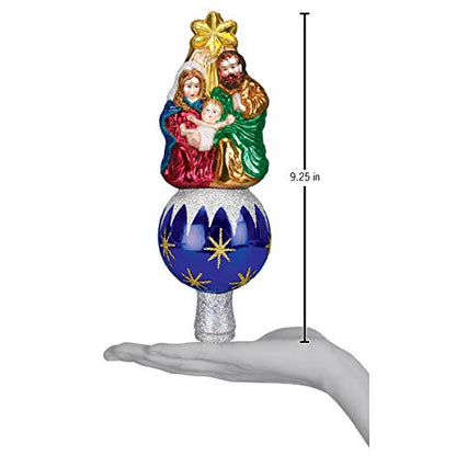 Old World Christmas Nativity Tree Top Glass Blown Ornament for Christmas Tree, Handcrafted Holiday Decoration, Religion Collection - style: Nativity Tree