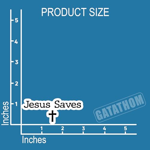 (3Pcs) Jesus Saves Cross Sticker Christian Religious Faith Stickers, Waterproof Vinyl Decals for Laptop Tumbler Water Bottle Scrapbook, 3" X 1.2" - color: Jesus Saves