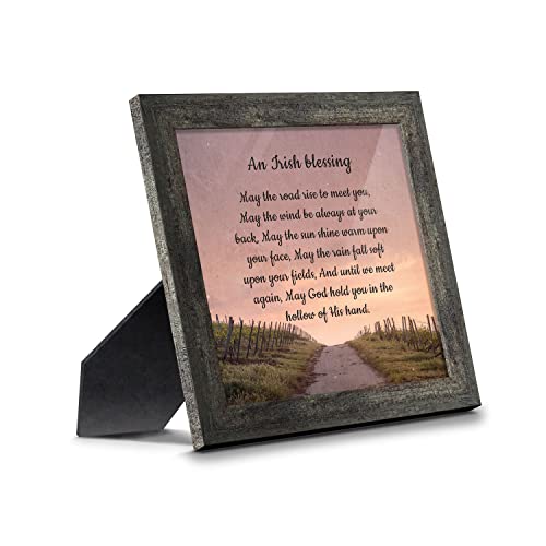 Irish Blessing Wall Decor, May the Road Rise Up to Meet You, Celtic Home Blessing Sign, Gifts for Women, House Warming Presents for New Home 8643BW - color: Barnwood