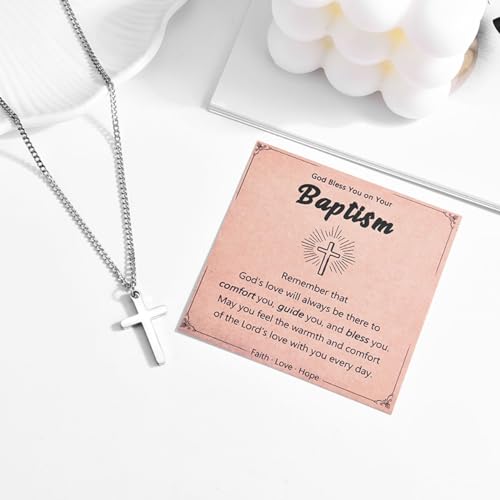 Leyung Baptism Confirmation First Holy Communion Christening Gifts for Boys - color: Baptism
