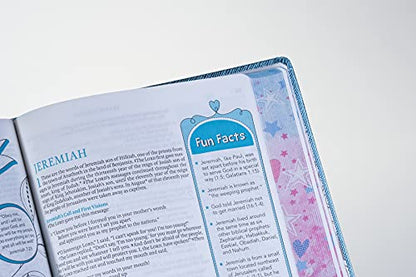 Inspire Bible for Girls NLT (Hardcover LeatherLike, Blue): The Bible for Coloring & Creative Journaling