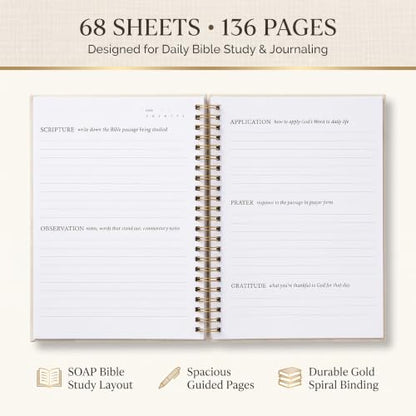 Mr. Pen- Abide SOAP Bible Study Journal, A5, Hardcover Journal with 136 Pages
