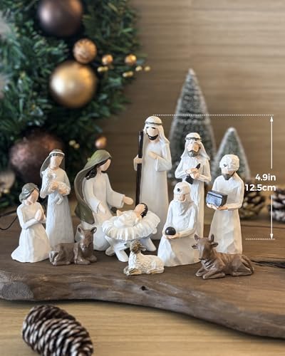 Nativity Set Indoor – 12 Pieces Christmas Nativity Scene Set