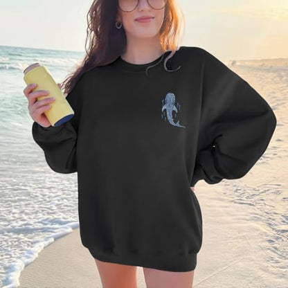 Sulayesh Christian Whale Shark Sweatshirts for Women Jesus God Bible Verse Hoodie Religious Faith Graphic Long Sleeve Shirts - color: Black, size: XX-Large