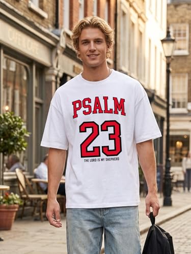 Tewmeu Christian Shirts for Men Faith Over Fear Tshirt Cross Jesus Shirt - color: White, size: Medium