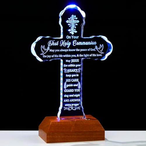Ornalrist First Holy Communion Gifts for Girls Boys Crystal Christian Gift - color: First Holy Communion