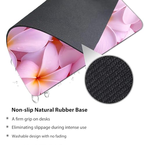 Tropical Flowers Bliss Mouse Pad, Hot Pink Exotic Hawaii Floral Desk Mat - color: Cute Colorful Art Rec20