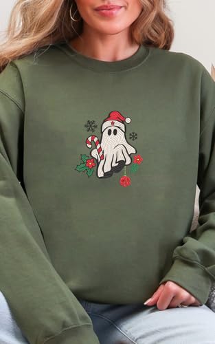 Embroidered Christmas Sweatshirts Festive Holiday Pullover Gifts with Unique Designs for Men and Women - color: Design 5