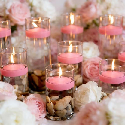 Pink Floating Candles 3 inch 12 Pack - color: Pink, size: D：3 in