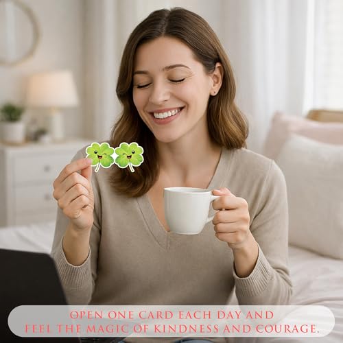 Positive Clover Jar - 60 Inspirational Affirmation Cards, Emotional Support - color: KAT- K- Positive Clover Jar