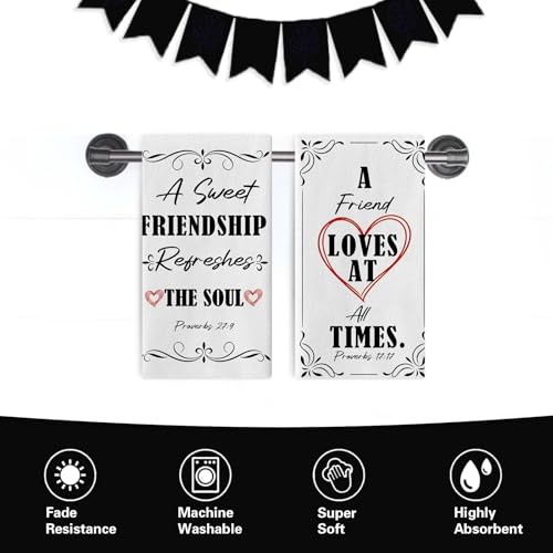 A Sweet Friendship Refreshes The Soul Kitchen Dish Towels Set of 2