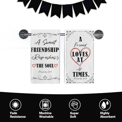 A Sweet Friendship Refreshes The Soul Kitchen Dish Towels Set of 2