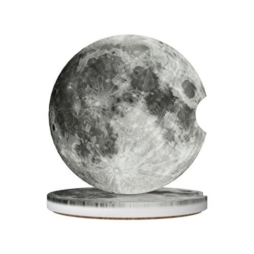 Moon 2 Pack Car Cup Holder Coasters Ceramic Drink Coasters - color: Brown