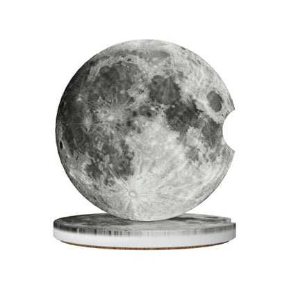 Moon 2 Pack Car Cup Holder Coasters Ceramic Drink Coasters - color: Brown