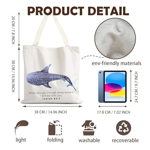 FBB Christian What's the Best that Could Happen Inspirational Tote Bag - color: When You Go Through Deeo Waters,i Will Be With You