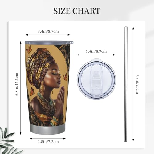 Christian Gifts for Women Faith Tumbler 20oz, African American Black Women Inspirational Religious Stainless Steel Travel Mug, Spiritual Bible Prayer Birthday Gift - color: Black-Christian