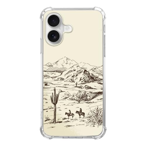 Vintage Cowboy Phone Case Compatible with iPhone 17, Wild West Landscape Phone Cover for iPhone 17 - color: Cowboy