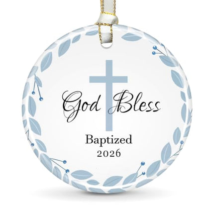 Baptism Gifts for Girls, Boys, God Bless Cross Ornament - color: Color8