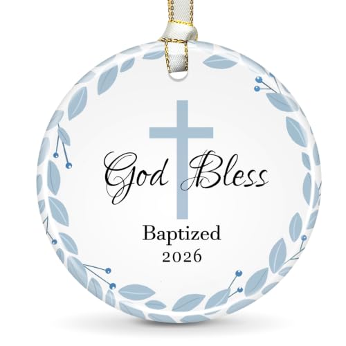 Baptism Gifts for Girls, Boys, God Bless Cross Ornament - color: Color8