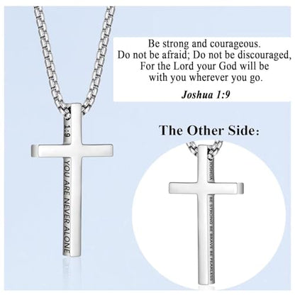First Communion, Baptism, Confirmation Gifts for Teen Boys Cross Necklaces Religious Joshua Jewelry Easter Birthday - style: Confirmation Gift for Boys