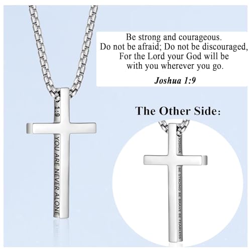 First Communion, Baptism, Confirmation Gifts for Teen Boys Cross Necklaces Religious Joshua Jewelry Easter Birthday - style: First Communion Gift for Boys
