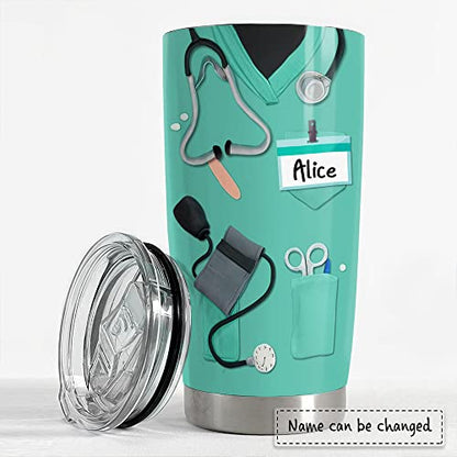 SANDJEST Personalized Nurse Tumbler - Inspirational 20oz & 30oz Tumblers with Lid - Gift for Nurses, Students, Graduation - color: Nurse 1