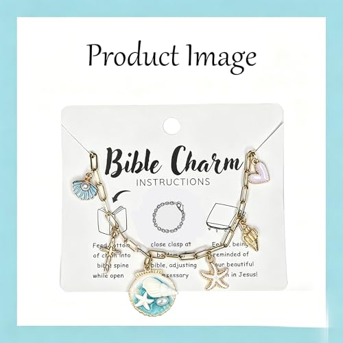 Bible Charm Chain, Christian Bible Accessory Faith Gift, Scripture Bookmark, Bible Jewelry Religious Decor for Study (Style-C) - style: Style-C