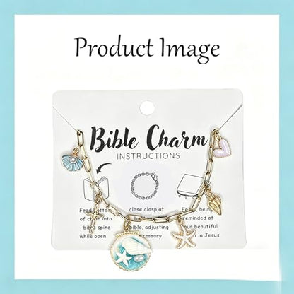 Bible Charm Chain, Christian Bible Accessory Faith Gift, Scripture Bookmark, Bible Jewelry Religious Decor for Study (Style-C) - style: Style-C