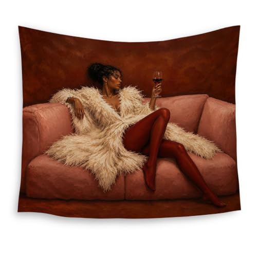 HUGANE Fashion Black Woman Tapestry Wall Decor 50x60 Inch - color: colour-02