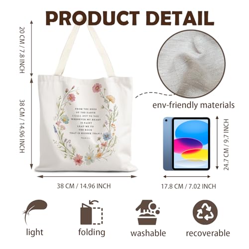 FBB Christian What's the Best that Could Happen Inspirational Tote Bag - color: Psalm 61:2 - Circle