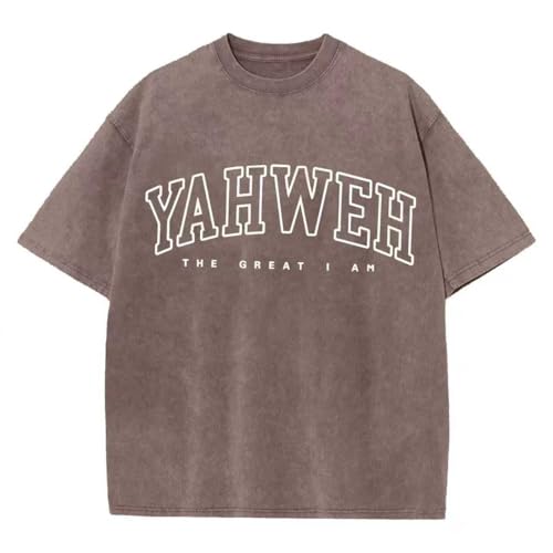 Christian Faith Over Fear Shirt for Men Cross God Oversized T-Shirt Inspirational Jesus Religious Short Sleeve Tops - color: Brown2, size: X-Large