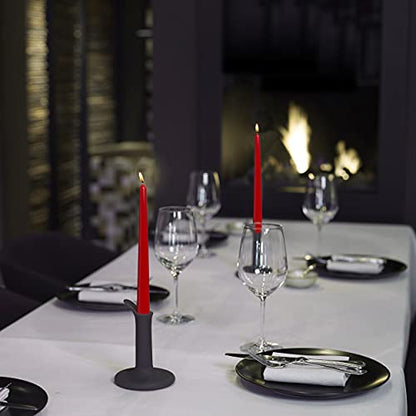 BOLSIUS 10 Count Unscented 10 Inch Red Household Taper Candles - 8 Hours Burn Time - Premium European Quality - Smokeless Dripless Taper Candlestick - Great for Special Occasion, Church, and Everyday - color: Red, size: 10 Count