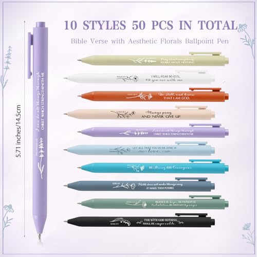 Sayglossy 50 Pcs Christian Pen, Religious Pen Gift, Vivid, English - color: Vivid, style: English