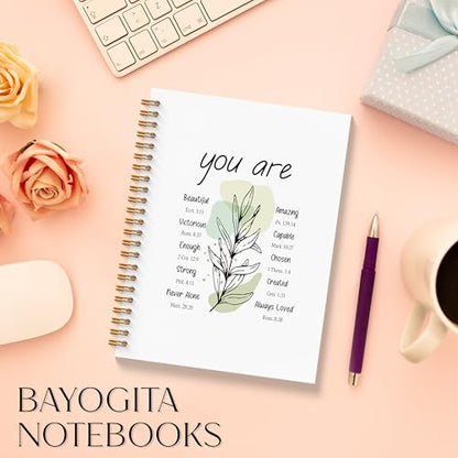 Motivational Christian Notebook - Bible Verse Journal, Christian Gifts Journals, Inspirational Christian Spiral Notebook, Inspirational Christian Gifts, Gifts for Employees, 5.5x8.3 Inches - color: U Are