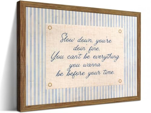 Slow Down You're Doing Fine Motivational Quote Framed Wall Art 12x16in - color: Slow Down You're Doing Fine, size: 16"L x 12"W